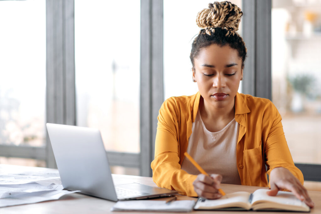 A sales rep improving her product knowledge