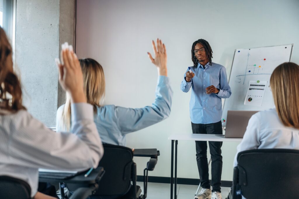 Sales lead with his team members